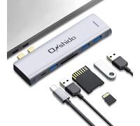 USB C Hub Thunderbolt 3 PD 100W 6 in 2 USB C Adapter to 3 x USB 3.0 and SD/TF Card Reader Compatible with MacBook Pro 2020/2019/2018/2017,MacBook Air 2020 2019 2018