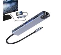 USB C Hub, USB C Ethernet Multiport Adapter, 8 in 1 USB 3.0 Adapter, High-Speed USB C Splitter, 4K USB C Splitter, USB 3.0 Splitter Adapter, Multiport USB C Docking Station