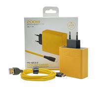 USB C Ladegerät - 7,87 Zoll -USB Ladeblock für Geräte | ABS Schnelles Ladegerät - Gelb PD kompatibel 200W breit unterstützt sicher Ideal für Arbeit Reise Zuhause