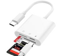 USB C Lecteur de Carte SD, Adaptateur Carte SD USB C avec Double Emplacement Micro SD/TF, Adaptateur de Carte mémoire de Photographie pour Phone 15/16, Galaxy S23/S22, Xiaomi, etc.