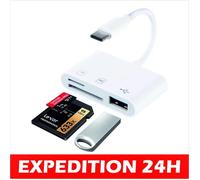 USB C Lecteur de Carte SD, Adaptateur Lecteur Carte SD USB C vers Micro SD, USB OTG Mémoire Externes pour Micro SDXC,Micro SDHC,SDX
