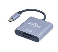 USB C Lecteur de Carte SD,Aieloar 2-en-1 Micro SD Aluminium Adaptateur de Carte Mémoire Externe Super Vitesse Simultané à Lire et Écrire