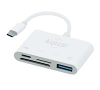 USB C Lecteur de Carte SD, Aieloar 4-en-1 Micro SD Adaptateur de Carte Mémoire Externe Super Vitesse Simultané à Lire et Écrire