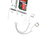 USB C Lightning vers SD Micro SD Lecteur Carte USB OTG 3.0 Adaptateur pour IPhone 16 15 14 Pro Compatible avec Samsung Appareil Photo pour IPad TF Mémoire Multiport Transfert Fichiers Téléphone