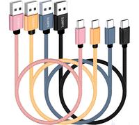 Usb C - Line 50 Cm 4 Pack, 18w Short C - Line Charge Rapide Usb 2.0 Data Weave Compatible Avec Samsung Galaxy S22 S21 S20 Ultra 5g, Google Pixel, Powerbank Et Autres Appareils De Type C