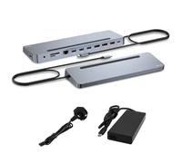 USB-C Metal Ergonomic 3x 4K Display Docking Station with Power Delivery 100 W + i-tec Universal Char