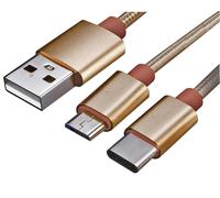 Usb-C / Micro USB 2-in-1 USB 2.0 Charge Et ; Synchronisation Câble, 1.2m - AKASA
