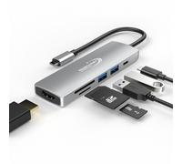 USB C Moyeu 6 IN 1 Adaptateur HDMI 4K 3.0 Micro SD pour TV Macbook PC Portable