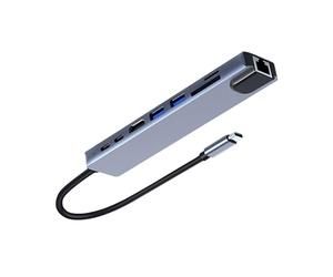 USB C Multiport Adapter, 8 in 1 Docking Station, Highspeed Data Transfer, 4k Video Output Adapter, Laptop USB C Hub, Multiport USB C Adapter, 5gbps Data Transfer Hub, USB C Hub for Laptop