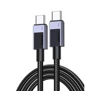 USB C PD Cable 100W 20V 5A Fast Charge QC 4.0 Nylon Braided Compatible with iPhone 16 Plus Pro Max 15 MacBook iPad Pro Galaxy S24 Plus Ultra S23 A05S A35 A55 Redmi 14C A3 (1M)