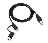 USB C Printer Cable 3.3 ft,2-in-1 Designed,Micro USB to USB B Printer Cable,USB C to USB B Printer Cable for Phone,Computer,Scanner,Electric Keybords,Digital Piano,and etc.