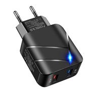 USB C | Rapide Numérique 28 W - avec Prise KR, Mobile Type C 2 Ports | Adaptateur De Prise Mobile, Mur De Rap