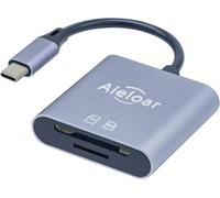 USB C SD Card Reader, 2-in-1 Micro SD Aluminium External Memory Card Adapter Super Speed Simultaneous Read and Write