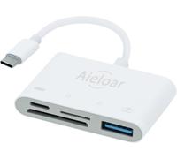 USB C SD Card Reader, 4-in-1 Micro SD External Memory Card Adapter Super Speed Simultaneous Read and Write