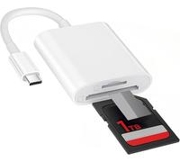 USB C SD Card Reader, SD Card Reader, SD to USB Type C OTG Adapter Compatible with iPhone 15/Pro Max/Pro/Plus, iPad Pro, MacBook Pro/Air, etc.(White)