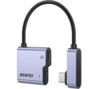 USB C Splitter 1 in 2 Out Dual USB C Audio Jack Adapter with 60W Fast Charging,Type C Audio Headphone Compatible with iPhone 16/16 Pro/Pro Max,Galaxy S25/S24/S23 iPad Pro,Pixel 9