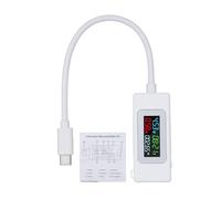 USB C Tension Tester METER TYPE C Tension C et compteur de testeur de courant avec affichage LCD couleur pour chargeur USB Voltmètre haute précision 4 30V 0 6,5A 195W blanc noir (Blanc)