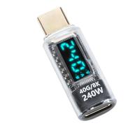 USB C Tester,240W 8K 60Hz 40Gbps Transfer Power Meter USB Cable Tester USB Adapter USB C Power Meter Tester PD Extension Adapter USB C
