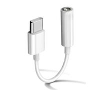 USB-C to 1/8" Plug Adapter for iPhone 16/15/15 Pro/Pro Max/Plus, Type C Cable for Samsung Galaxy S23/S22/S21 Ultra, MacBook, Note (White)