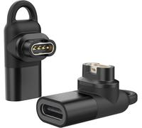 USB C to 2pcs Adapter 90 Degree Type C Charger Cable Connector for Data Transfer Compatible with Fenix 7/7S/7X/6/6S/6X/5/5S/5X/Forerunner 245/255/Vivoactive 3/4/Venu 2