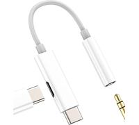 Usb C To 3.5 Mm Headphone Jack Adapter (2 In 1) Aux Audio Cable For Iphone 16 15 Pro Type C Charger Connector Dual Jack For Apple Headphone Adapter For Ipad Earphones Car Aux Splitter