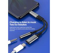 Usb C To 3.5mm Audio Adapter (2 In 1) For Apple Type C Headphone Aux Jack Cable For Iphone 16 Pro Max Ipad Plug Compatible With S25 Headphones,Android Microphone