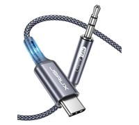 USB C to 3.5mm Aux 1M Aux Cable,Auxiliary AudioType C to 3.5mm Jack Stereo Car Audio Adapter Compatible with iPhone 16/15 Pro Max Plus,Galaxy S24 S23 S22 Ultra,iPad Pro-Grey