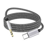 USB-C to 3.5mm Aux Audio Cable,Apple MFi Certified Car Stereo Cord for iPhone 15/15 Plus/15 Pro/15 Pro Max,iPad Pro,MacBook,Samsung Galaxy S23 S22 Note 20,Pixel 5 6 (Silver)