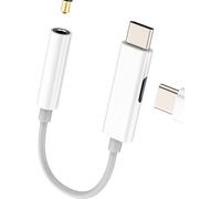 Usb C To 3.5mm Aux Audio Jack Adapter (2in1) For Iphone 16 15 Pro Max For Apple Earphone Type C Cable Charger Splitter Compatible With S24 S23 Headphone For Ipad Dac Auxiliary Connector