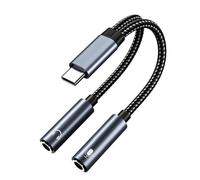 Usb C To 3.5mm Headphone And Microphone Adapter 16 Bit Type-C To Dual 3.5mm Aux Y Splitter Headphone Microphone For Iphone 16 15,Ipad,Macbook,Galaxy S25 S24 S23 S22 S21,Pixel