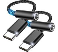 USB C to 3.5mm Headphone Jack Adapter, USB Type C Audio Jack Adapter with DAC, Earphone Digital Audio Type C to Audio Compatible with Galaxy S22 S20 S20+, MacBook Pro, Huawei