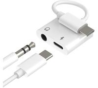 Usb C To 3.5mm Jack Adapter (2 In 1) For Iphone 16 15 Pro Aux Headphone Adapter For Ipad Compatible With Type C Cable Charger Connector Audio For Apple Car Accessories