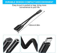 Usb C To 3.5mm Jack Adapter,2 In 1 Type C 3.5mm Adapter,Support Pd 60w Fast Charging,Aux Audio Cable For Iphone 15/15 Pro Max,S24/S23/S22,Huawei,Pixel,Etc.