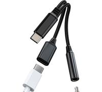 Usb-C To 3.5mm Jack Adapter Earphone Type C Cable (2-In-1) For Apple For Iphone 15 Pro Max For Ipad Compatible With Samsung Dac Car Audio Aux Accessories Charger Headphone Microphone Dongle