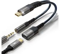 Usb C To 3.5mm Jack Adapter With Quick Charge Pd 100w,Type C Usbc To Aux 2 In 1 Earphone Headphone Audio Adapter Compatible With Iphone 16 15 Pro Max,Galaxy S25 S24,Mac Macbook.[G20]