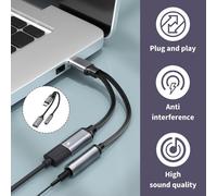 USB C to 3.5mm Jack Adapter with Quick Charge PD 60W,2 in 1 USB C Audio Charging Adapter Cable,Audio Adapter and Charger for Galaxy iPhone 15 Huawei Xiaomi and More
