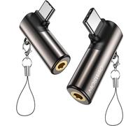 Usb C To 3.5mm Jack,Type C Headphone Adapter Right Angle Auxiliary Microphone Dongle Audio High Resolution Dac Chip Compatible With Galaxy S24 S23 S22 Ultra S20 Fe A53 Note 20 Pixel 7.[G31]
