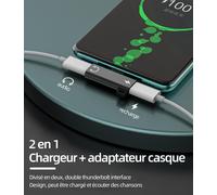 Usb C To Audio Adapter Charger For Apple (2in1) Type C Earphone Jack Dual Port For Iphone16 15 Pro Max Compatible With Galaxy S24 Headphone Jack For Ipad Dac Aux Cable Splitter Portable