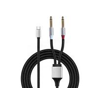 USB C to Dual 6.35 mm TRS Stereo Male Audio Cable Adapter Type C to 1/4 Jack 6.6FT/2 m Compatible with iPhone 15 Plus,Samsung Galaxy for Amplifiers,Speakers,Mixer
