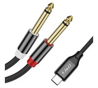 USB C to Dual 6.35mm 1/4"" Stereo Y Splitter Cable,USB Type C to Dual 6.35mm 1/4"" TS Audio Cord for iPhone 15 Series Smartphone,Tablet,Laptop,Amplifier,2m