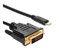 USB-C to DVI Cable - Thunderbolt to DP 4K@30Hz Cable, USB Type-C to DVI Female Port, USB-C Mâle vers DVI-D Mâle Dual Link Compatible with Surface Book 2, Dell XPS 13, Galaxy S10 - 1.8 Meter