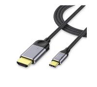 USB C To HDMI Cable Adapter 4K, USB Type C To HDMI Cable Thunderbolt 3 USB C HDMI Wire For MacBook Pro 2017-2020 IPad Pro(4K30Hz Grey Alloy,3m)