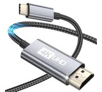 USB C to HDMI Cable, Type C to HDMI Cable Ultra High Speed 4K UHD (Thunderbolt 4/3 Compatible) Compatible with MacBook Pro/Air, i-Pad Pro, Galaxy S23/S22/S21, Note 20, Surface Pro (10ft)