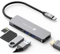 USB-C to HDMI Hub 4K, SD & Micro SD Card Reader, 2 x USB 3.0, Aluminum Adapter for MacBook Pro, New MacBook, ChromeBook Pixel, Matebook PC Tablet Type-C