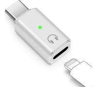 USB C to Lightning Audio Adapter,USB C Male to Female Lightning Earphone Adapter for iPhone 16/15 Series,iPad and Others (White)