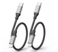 USB C to Lightning Cable [12 inch 2pcs] Apple MFi Certified Nylon Braided Short Charging Cable for iPhone 14 13 12 11 Mini Pro Max X XS XR 8 7 6 Plus SE iPad Black