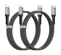 USB C to Lightning Cable 1M 2Pack [MFi Certified], iPhone USBC Cable iPhone Charger Cable Fast Charge Nylon Ca-ble Lightning USBC Cord i-Phone Wire Charger for i-Phone 14 Pro Max 13 12 11 XR SE