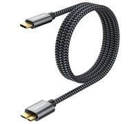USB C to Micro B Cable, USB 3.1 USB C Male to Micro B Male Hard Drive Cable Compatible with Toshiba, Seagate, WD,Galaxy S5 Note 3,HDD etc (1, Grey, 1m)