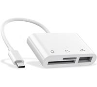USB C to Micro SD TF Memory Card Reader Adapter, Compatible with iPad Pro, MacBook Pro/Air, Chromebook, 3 in 1 USB Camera, XPS, Galaxy S10/S9 and Other USB C Devices