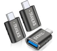 USB C to USB 3.0 Adapter,OTG USB Female to USB C Male Adapter for Fast Charging and High Speed Data Transfer (Gun Grey,3 Pack)